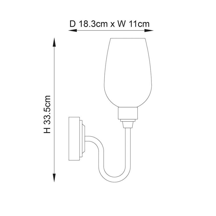 Endon 103316 - Wandleuchte STOURTON 1xE14/6W/230V, glänzender Chrom