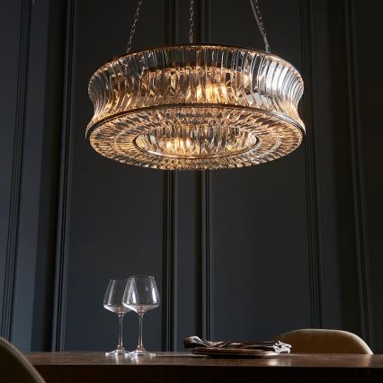 Endon 104528 - Kronleuchter mit Kette 6xE14/6W/230V glänzender Chrom