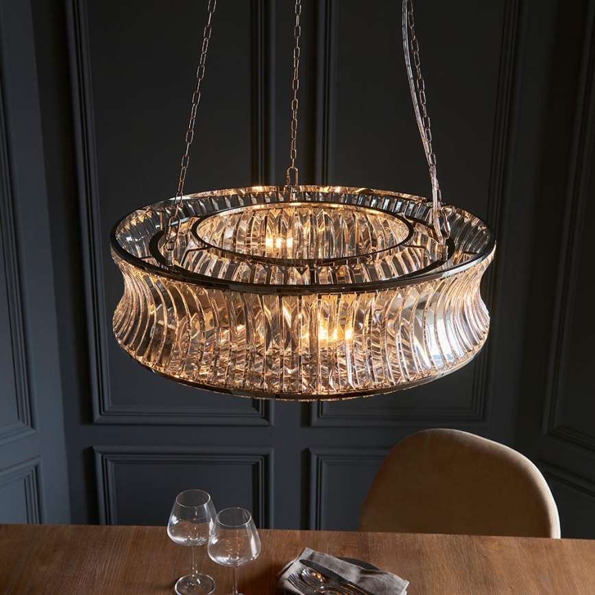 Endon 104528 - Kronleuchter mit Kette 6xE14/6W/230V glänzender Chrom