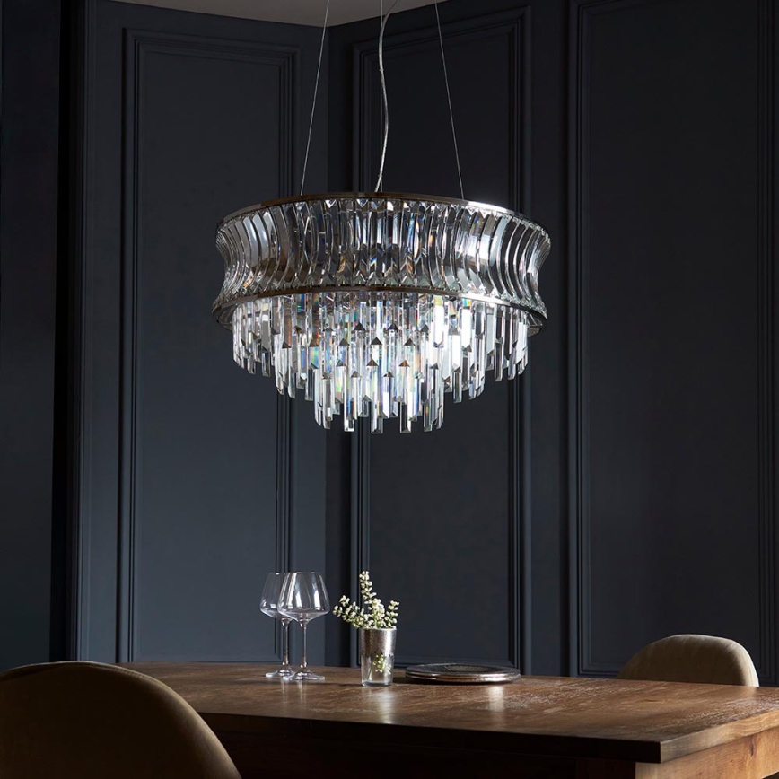 Endon 104530 - Ketten-Kronleuchter 9xE14/6W/230V glänzender Chrom
