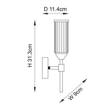 Endon 106258 - Wandleuchte TOUR 1xG9/3W/230V Messing