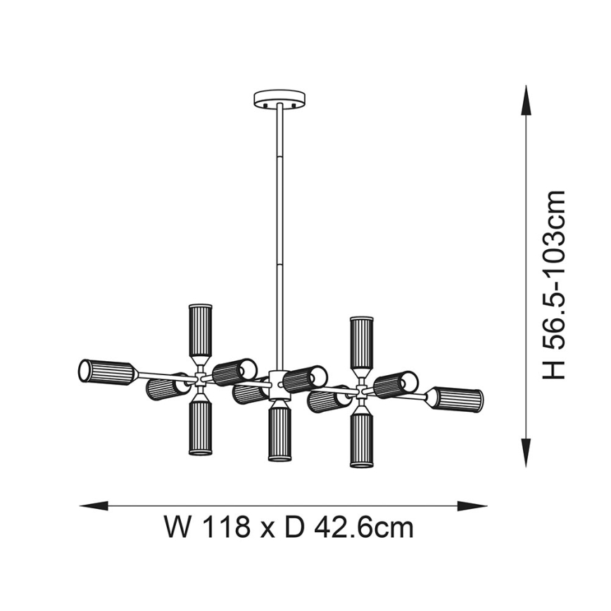 Endon 106259 - Deckenleuchte an Stange TOUR 13xG9/3W/230V Messing