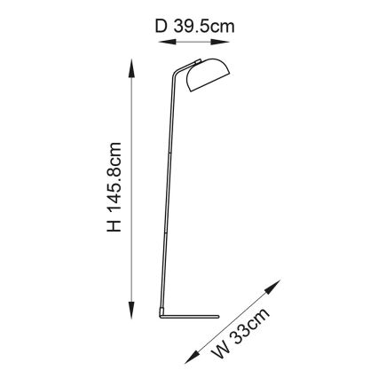 Endon 106337 - Stehleuchte BRAIR 1xE27/10W/230V schwarz