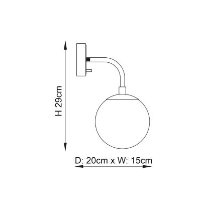 Endon 106664 - Wandleuchte ONTARIO 1xE14/7W/230V schwarz/rauchig