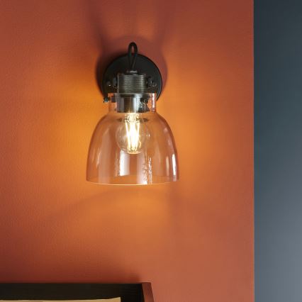 Endon 107011 - Wand-Spotleuchte URBAN 1xE27/10W/230V schwarz/rauchschwarz