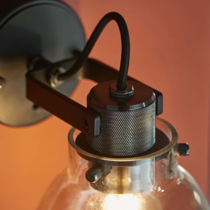 Endon 107011 - Wand-Spotleuchte URBAN 1xE27/10W/230V schwarz/rauchschwarz