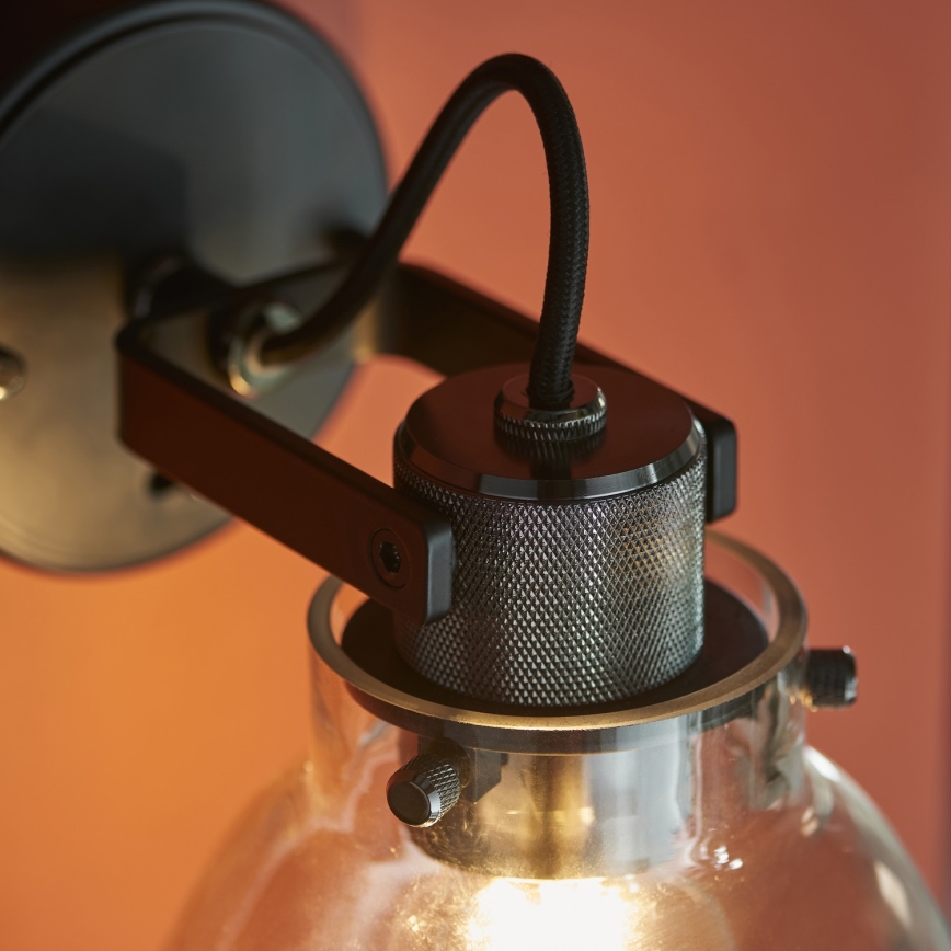 Endon 107011 - Wand-Spotleuchte URBAN 1xE27/10W/230V schwarz/rauchschwarz