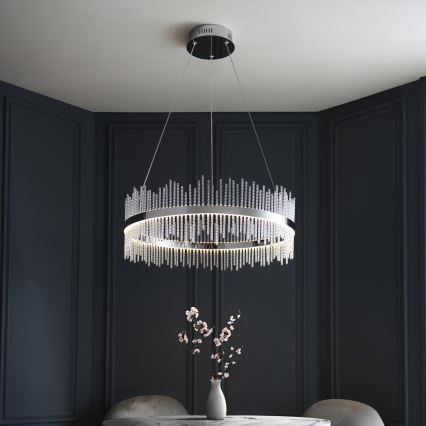Endon 107108 - LED-Pendelleuchte mit Seilaufhängung, LED/56W/230V, 3000K, glänzender Chrom