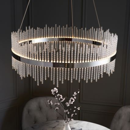 Endon 107108 - LED-Pendelleuchte mit Seilaufhängung, LED/56W/230V, 3000K, glänzender Chrom