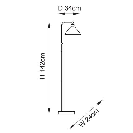 Endon 107609 - Stehleuchte 1xE27/10W/230V Messing