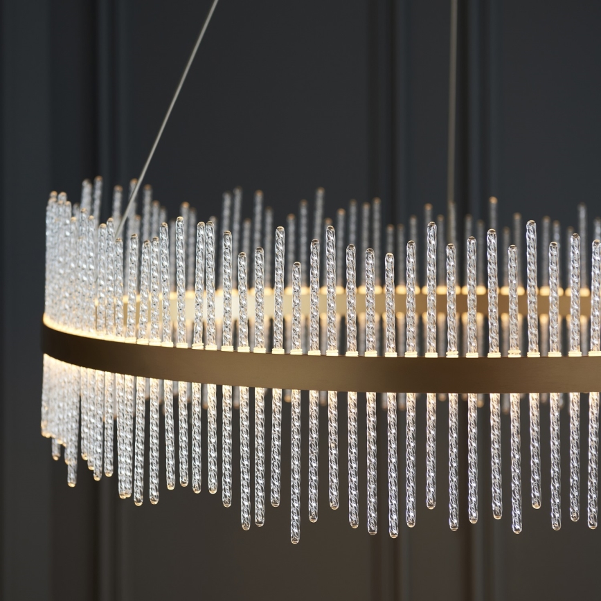 Endon 107672 - Dimmbare LED-Pendelleuchte an Kabel ADRIEL LED/83W/230V 3000K Ø 89 cm gold/transparent