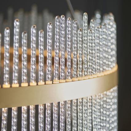 Endon 107672 - Dimmbare LED-Pendelleuchte an Kabel ADRIEL LED/83W/230V 3000K Ø 89 cm gold/transparent