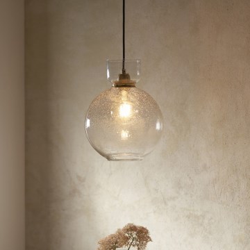 Endon 107948 - Pendelleuchte mit Kabelaufhängung, 1x E27/10W/230V, gold/rauchgrau