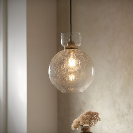 Endon 107948 - Pendelleuchte mit Kabelaufhängung, 1x E27/10W/230V, gold/rauchgrau
