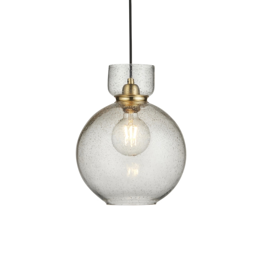 Endon 107948 - Pendelleuchte mit Kabelaufhängung, 1x E27/10W/230V, gold/rauchgrau