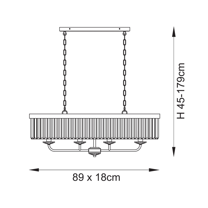 Endon 109058 - Kronleuchter an Kette 4xE14/6W/230V glänzender Chrom