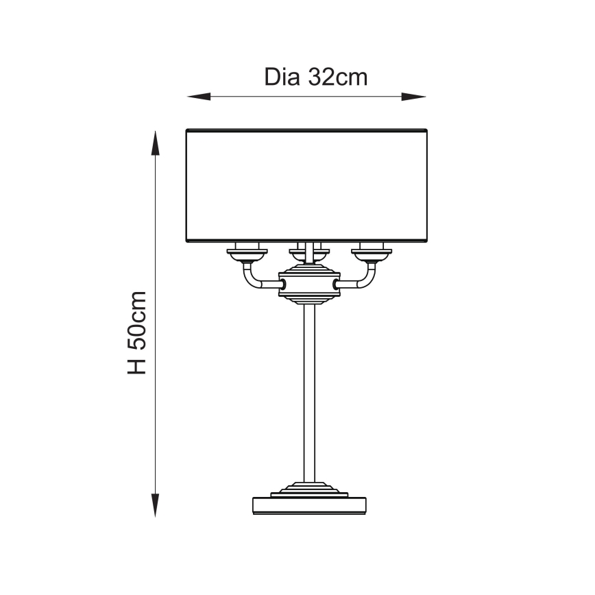 Endon 110721 - Tischleuchte HIGHCLERE 3xE14/18W/230V beige/Messing d 32 cm