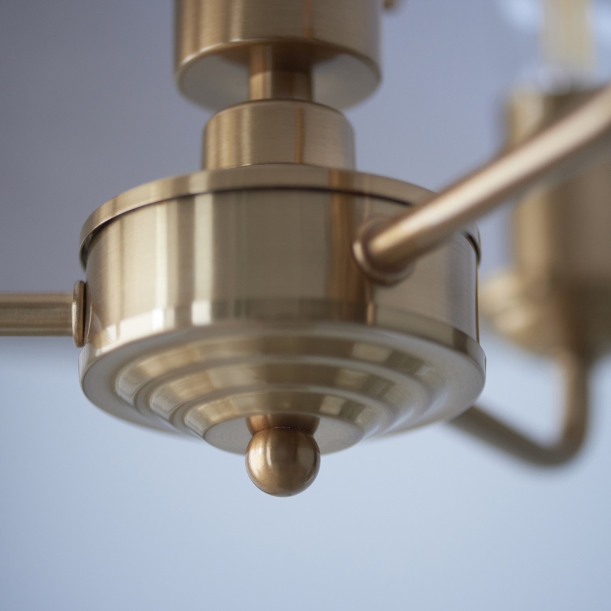 Endon 110723 - Hängeleuchte an Kette HIGHCLERE 3xE14/40W/230V beige/Messing