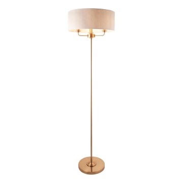 Endon 110724 - Stehleuchte HIGHCLERE 1xE14/40W/230V beige/Messing d 47 cm