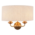 Endon 110726 - Wandleuchte HIGHCLERE 2xE14/40W/230V beige/Messing