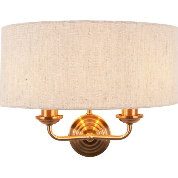 Endon 110726 - Wandleuchte HIGHCLERE 2xE14/40W/230V beige/Messing