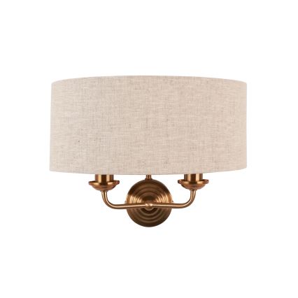 Endon 110726 - Wandleuchte HIGHCLERE 2xE14/40W/230V beige/Messing