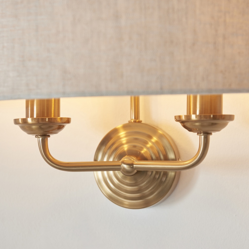 Endon 110726 - Wandleuchte HIGHCLERE 2xE14/40W/230V beige/Messing