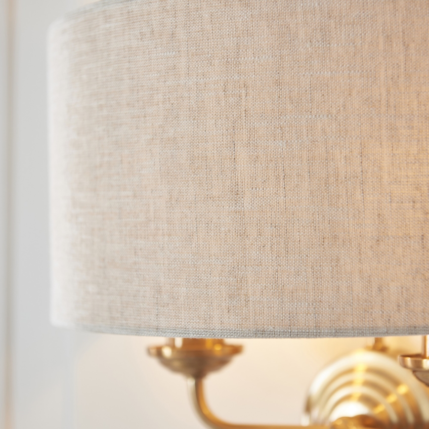 Endon 110726 - Wandleuchte HIGHCLERE 2xE14/40W/230V beige/Messing