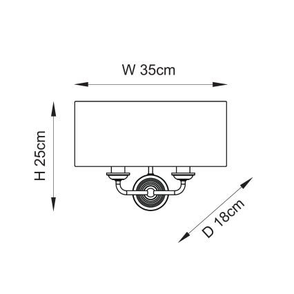 Endon 110726 - Wandleuchte HIGHCLERE 2xE14/40W/230V beige/Messing