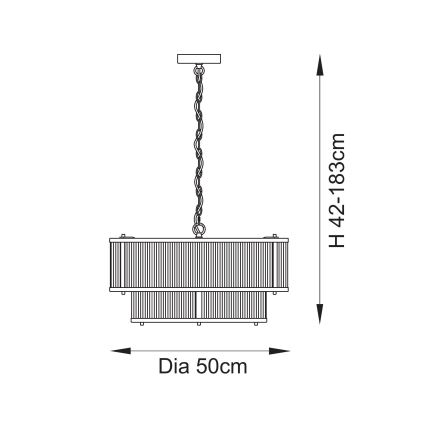Endon 110944 - Kronleuchter an Kette RIDGETON 5xE14/6W/230V Messing