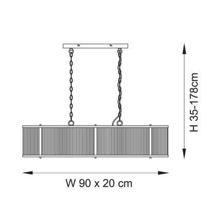 Endon 110945 - Hängeleuchte an Kette RIDGETON 4xE14/6W/230V Messing/klar