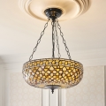 Endon 111882 - Tiffany MILLE FEUX Kronleuchter mit Kette 3xE27/10W/230V, Ø 45 cm