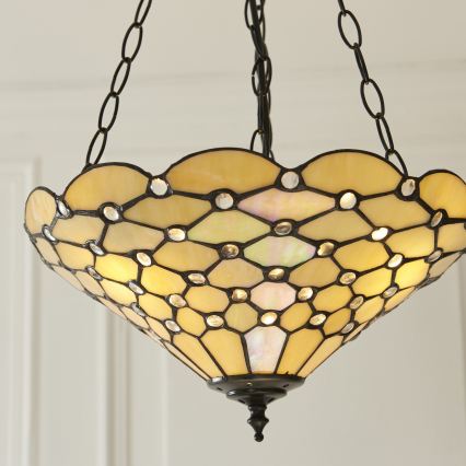 Endon 111884 - Kronleuchter mit Kette Tiffany PEARL 3xE27/10W/230V Ø 37 cm