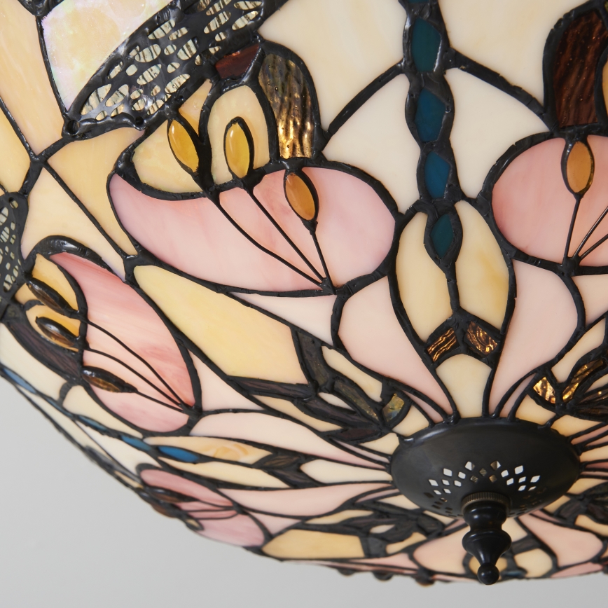 Endon 111892 - Aufgesetzte Tiffany-Deckenleuchte ASHTON 3xE27/10W/230V Ø 45 cm