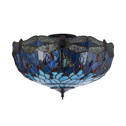 Endon 111899 - Deckenleuchte Tiffany DRAGONFLY 3xE27/10W/230V Ø 50 cm