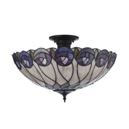 Endon 111906 - Aufgesetzte Deckenleuchte im Tiffany-Stil HUTCHINSON 3xE27/10W/230V, Ø 50 cm