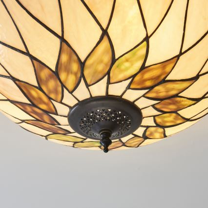 Endon 111906 - Aufgesetzte Deckenleuchte im Tiffany-Stil HUTCHINSON 3xE27/10W/230V, Ø 50 cm