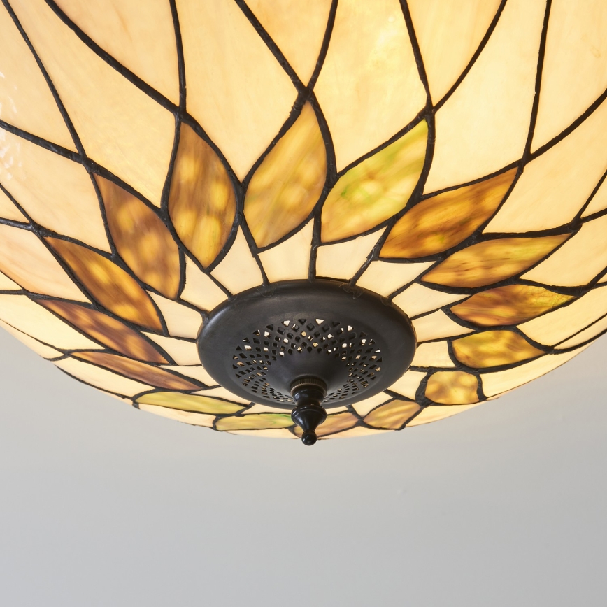 Endon 111906 - Aufgesetzte Deckenleuchte im Tiffany-Stil HUTCHINSON 3xE27/10W/230V, Ø 50 cm