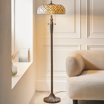 Endon 111921 - Tiffany-Stehlampe MILLE FEUX 2xE27/10W/230V Ø 45 cm