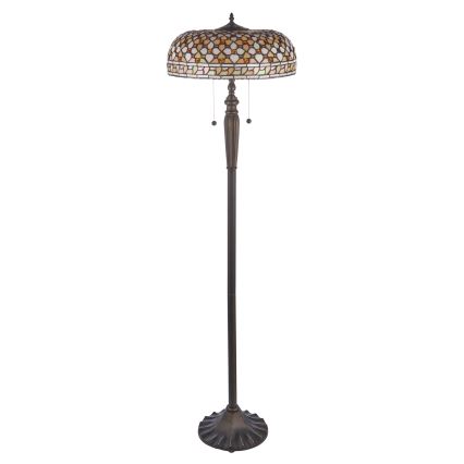 Endon 111921 - Tiffany-Stehlampe MILLE FEUX 2xE27/10W/230V Ø 45 cm