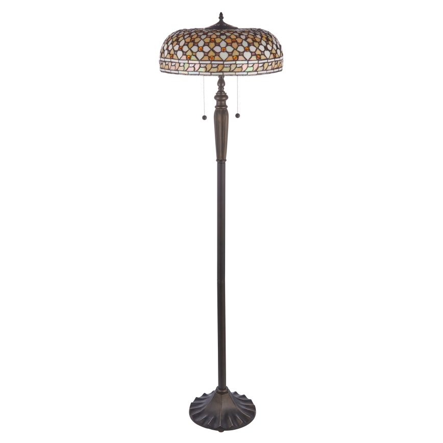 Endon 111921 - Tiffany-Stehlampe MILLE FEUX 2xE27/10W/230V Ø 45 cm