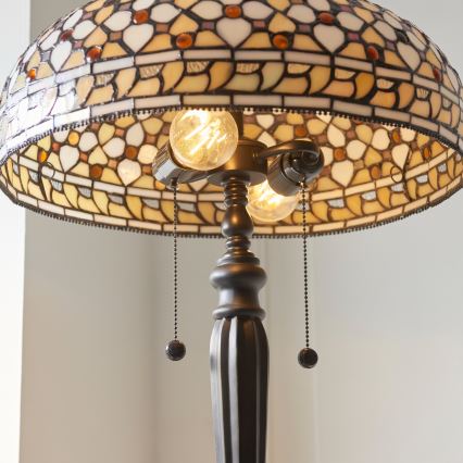Endon 111921 - Tiffany-Stehlampe MILLE FEUX 2xE27/10W/230V Ø 45 cm