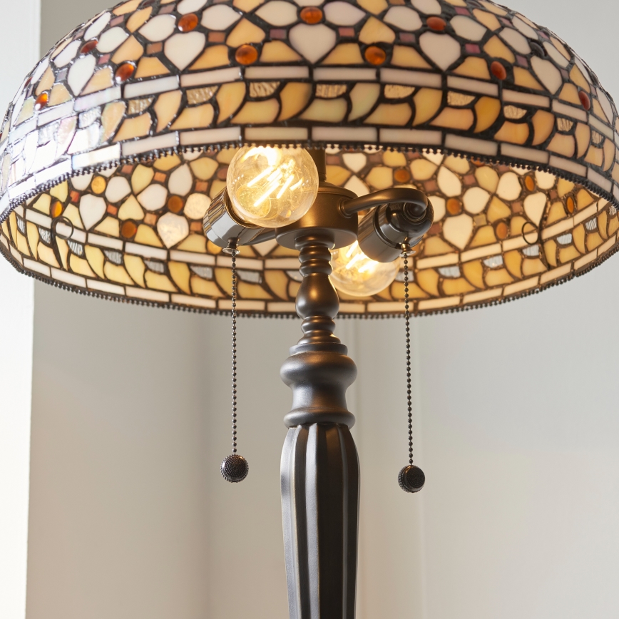 Endon 111921 - Tiffany-Stehlampe MILLE FEUX 2xE27/10W/230V Ø 45 cm