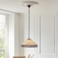 Endon 111961 - Tiffany FARGO Kronleuchter mit Kette 3xE27/10W/230V Durchmesser 50 cm