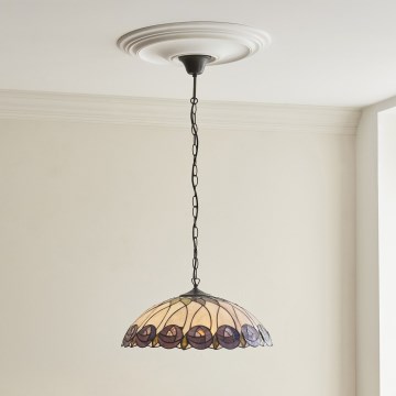 Endon 111985 - Kronleuchter mit Kette Tiffany HUTCHINSON, 3x E27/10 W/230 V, Ø 50 cm