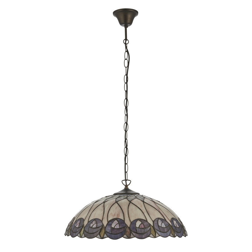 Endon 111985 - Kronleuchter mit Kette Tiffany HUTCHINSON, 3x E27/10 W/230 V, Ø 50 cm
