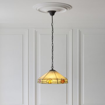 Endon 111989 - Tiffany-Hängeleuchte an Kette NEVADA 3xE27/10W/230V Ø 40 cm