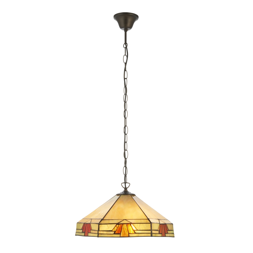 Endon 111989 - Tiffany-Hängeleuchte an Kette NEVADA 3xE27/10W/230V Ø 40 cm