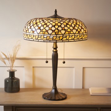 Endon 112178 - Tischleuchte Tiffany MILLE FEUX 2xE14/40W/230V Ø 45 cm
