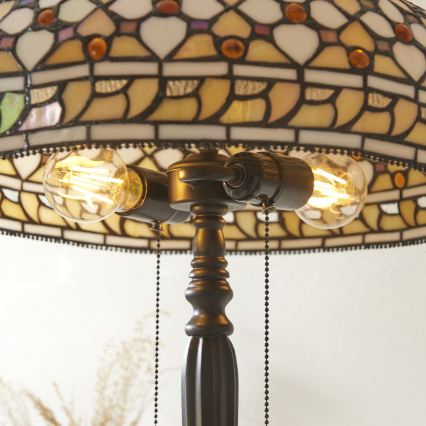 Endon 112178 - Tischleuchte Tiffany MILLE FEUX 2xE14/40W/230V Ø 45 cm
